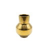 Gold vase with textured surface on a white background