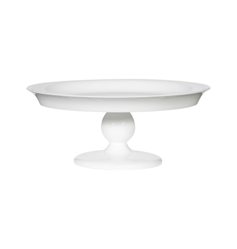 White cake stand on a white background