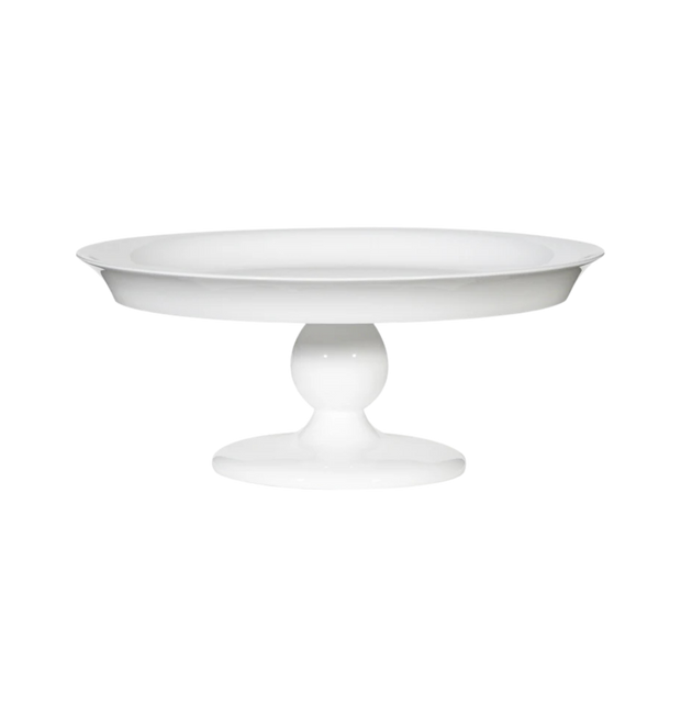 White cake stand on a white background