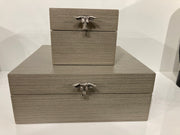 Wooden Hinged Keepsake Box with Steer Latch