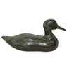 Rustic Green Ceramic Duck Sculpture