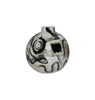 ceramic spherical vases with artistic designs on a white background