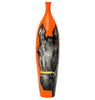 Vase with a horse design on an orange background