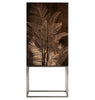 Decorative cabinet with palm leaf pattern on a white background