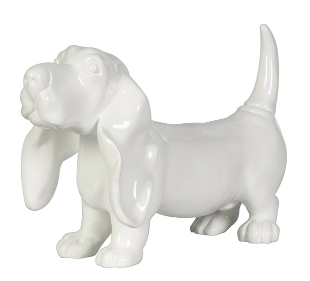 White Dog Sculpture