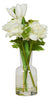 White Flower arrangement in glass vase