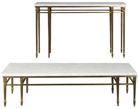 Malvern Coffee Table and Console with Copper Legs