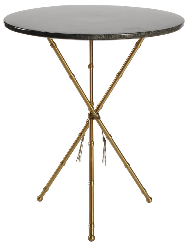 Shagreeen Grey Tall Side Table with Bamboo Legs
