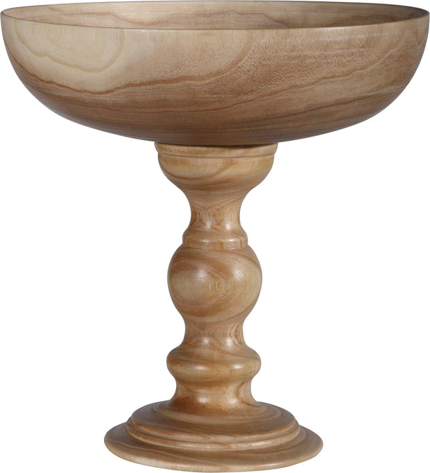 Natural Wood Bowl on Pedistal