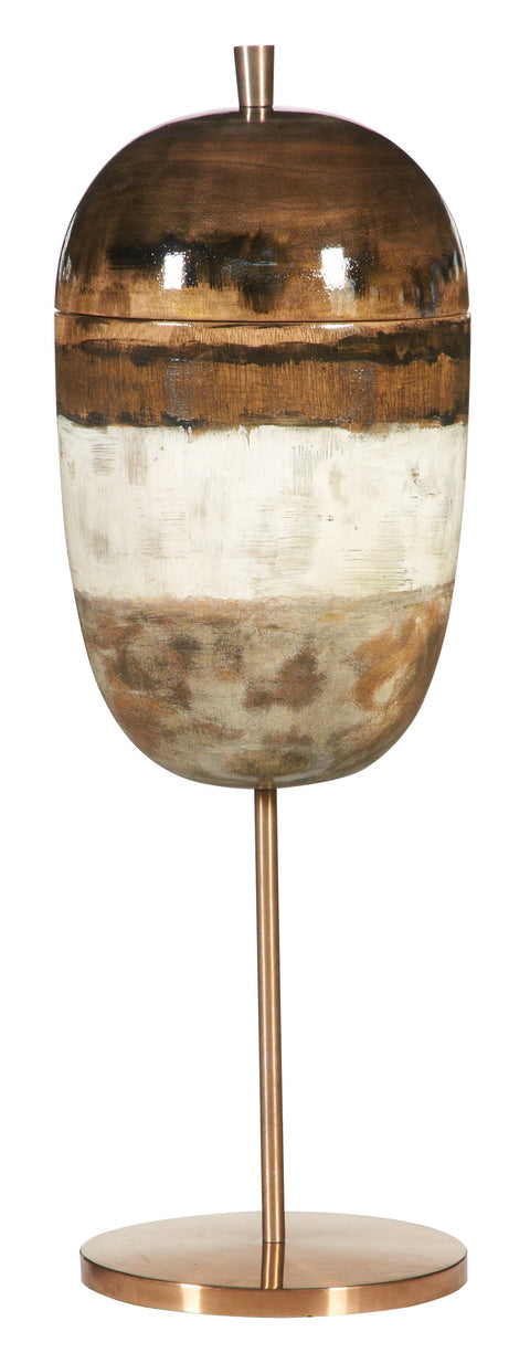 Earthen Strata Capped Jar on Stand