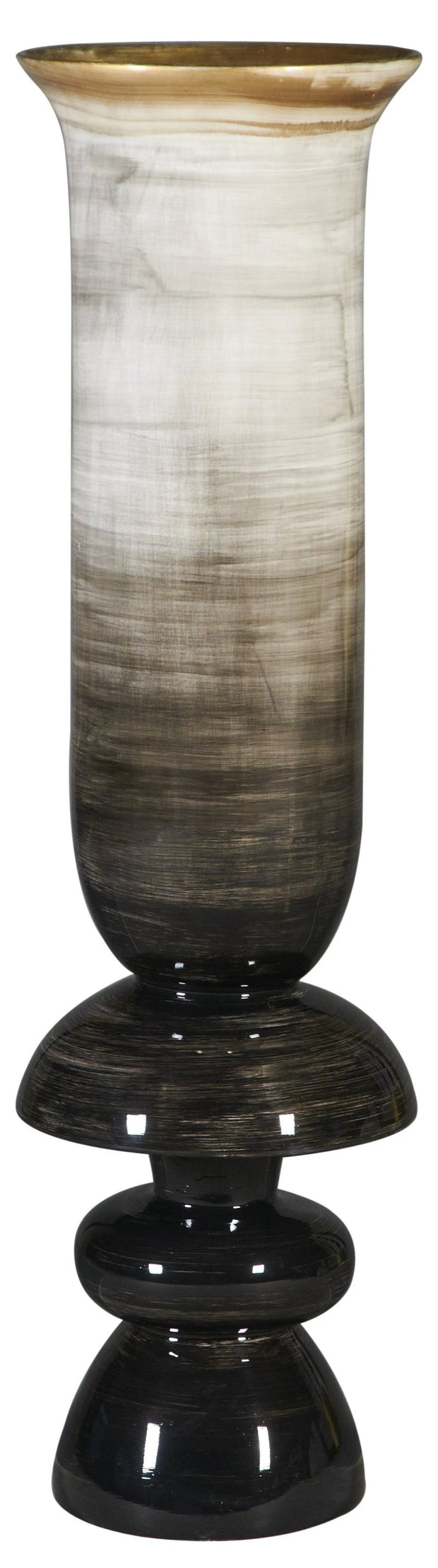 Brushed Slate Flared Neck Vase on Stand