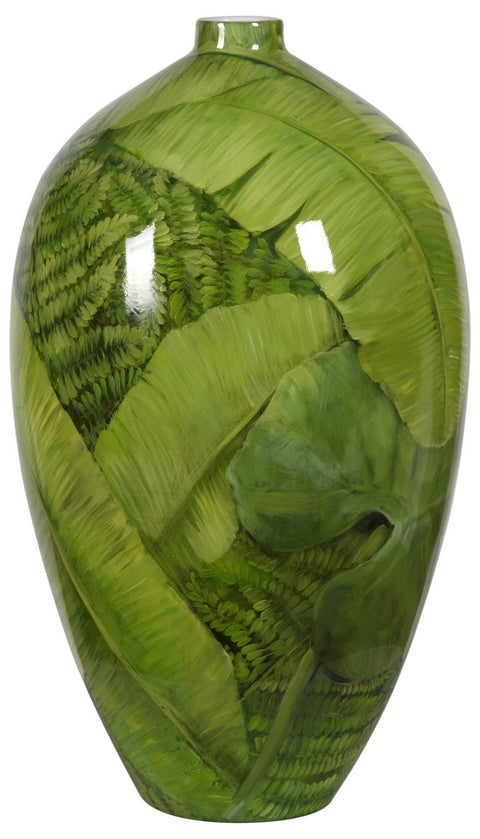 Jungle Leaf Short Neck Vase
