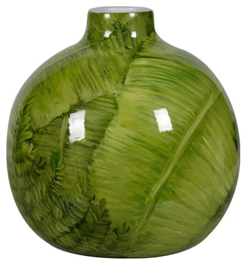 Jungle Leaf Round Vase