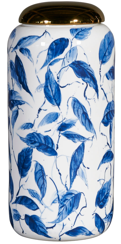 Blue Leaf  Tall Jar