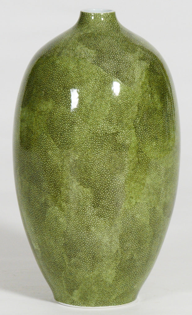 Shagreen Green Small Neck Vase