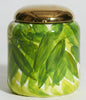 Tropical Leaves Jar with Golden Lid