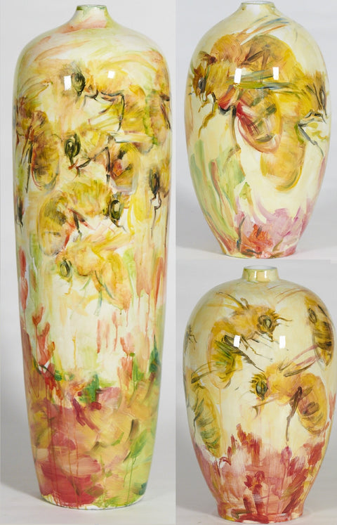 Bees Small Neck Vase