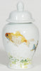 Fish Ginger Jar with White Lid