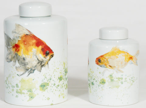 Fish Jar with White Lid