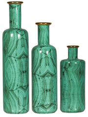 Malachite Jade Gold Rim Vase