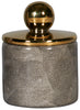 Shagreen Jar with Gold Lid