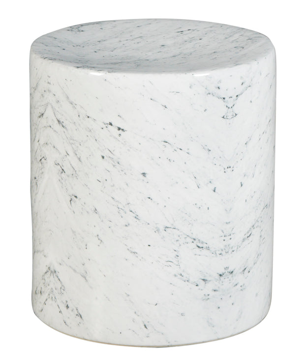 Marble White Ceramic Stool