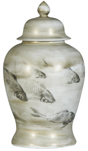 Pearl Fish Ginger Jar with Lid
