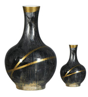 Ribbon Black and Gold Vase