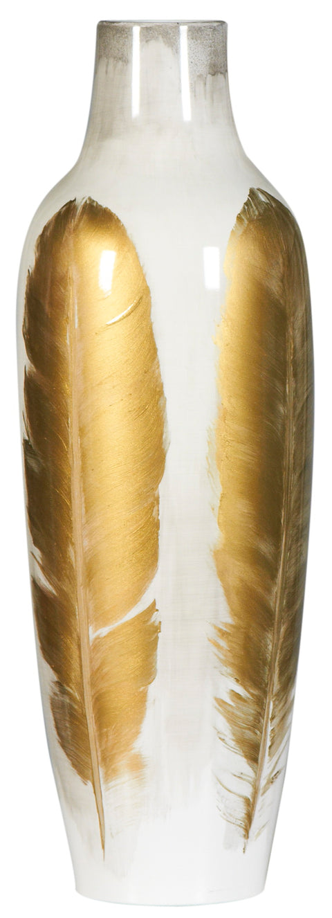 Gold Feather Vase