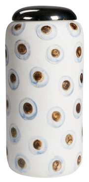 Polka Cylinder Jar with Gold Lid