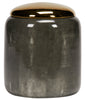 Shagreen Grey Jar with Golden Lid