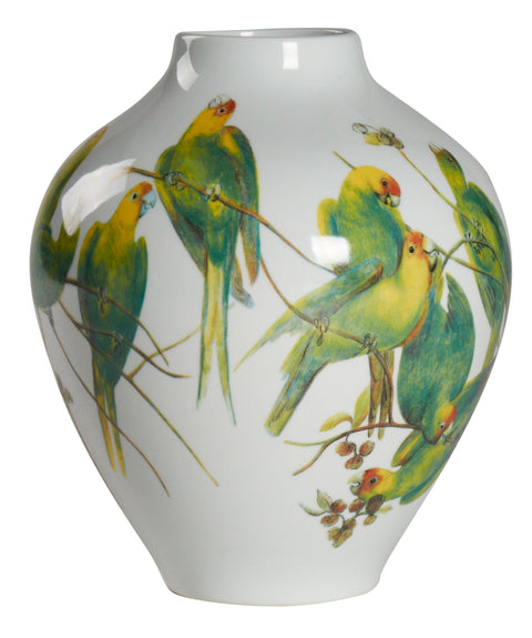 Macaw Flock White Vase
