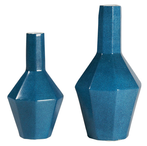 Blue Shagreen Vase