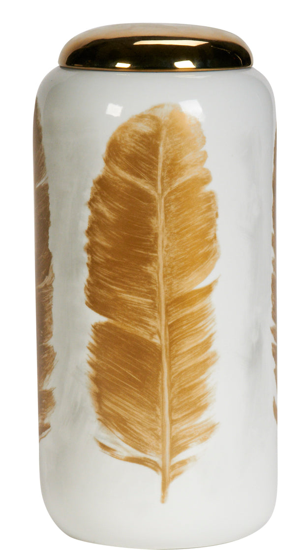 Gold Feather Jar