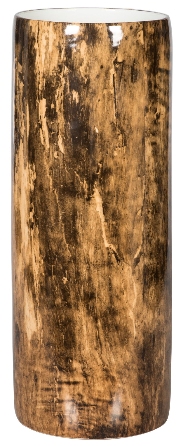 Ceramic wooden effect vase