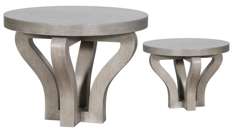 Bowed Grey Wash Veneer Occasional Table