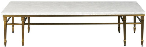Malvern Coffee Table and Console with Brushed Gold Legs