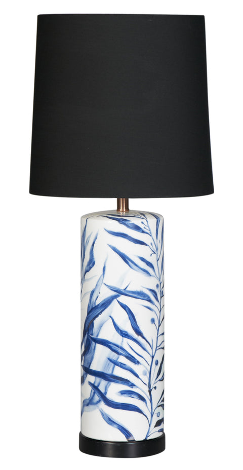 Feathered Blue Tall Lamp