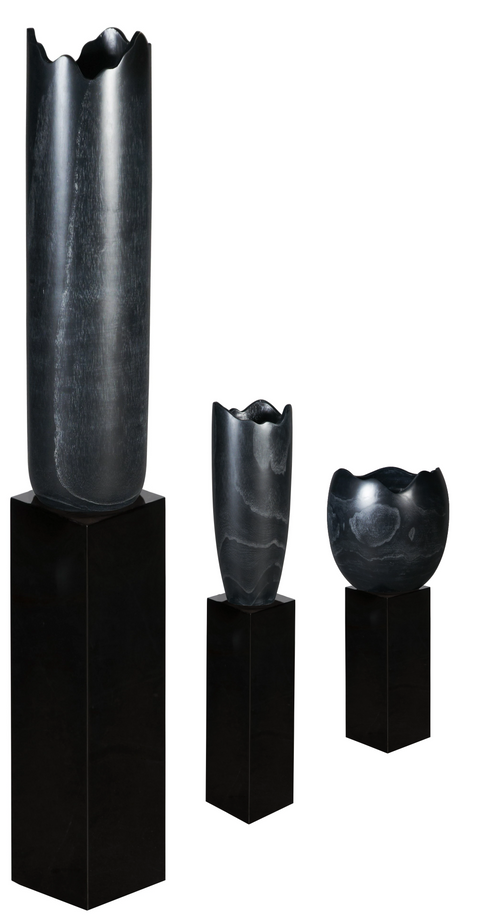 Charcoal Organic Vase on Base